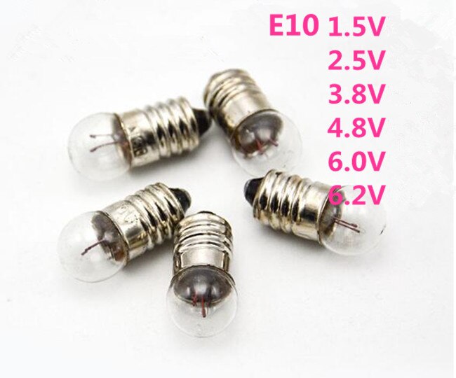 E10 악기 소형 램프 비즈 2pcs1.5V 2pcs 2.5V 2pcs3.8v 2pcs 4.8v 2pcs 6.0v